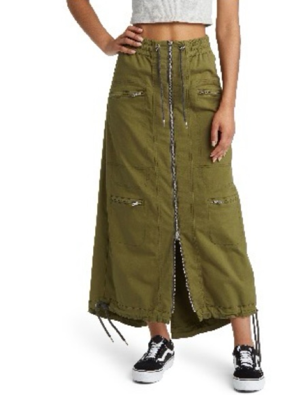 PTCL - Zip Front Cargo Maxi Skirt Size XS